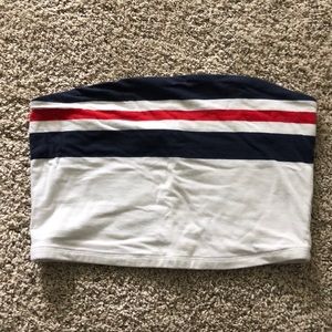 Red white and blue tube top from Garage!
